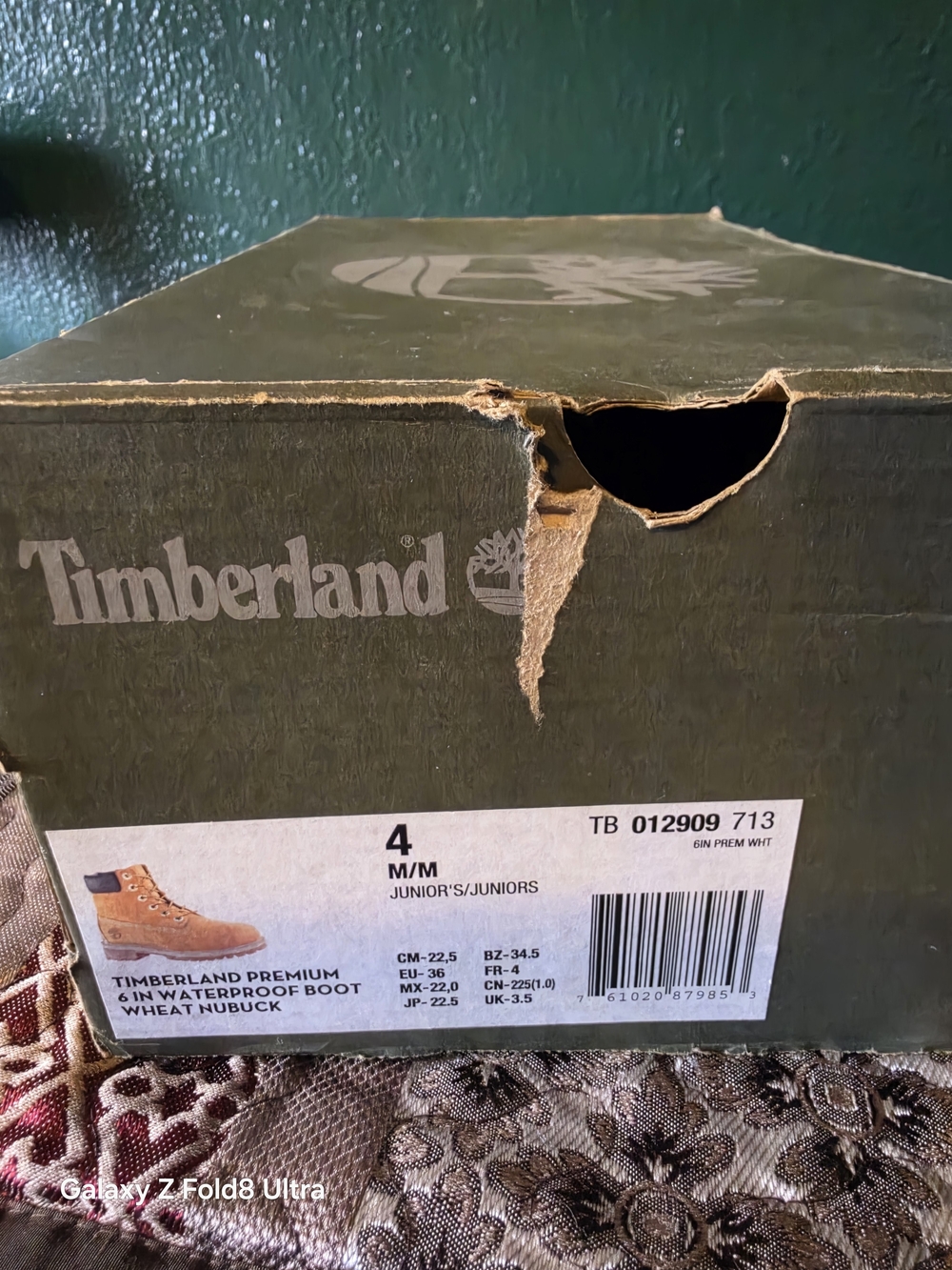 Timberland Wheat Brown Kids' Lace-Up Work Boots - Picture 8 of 8